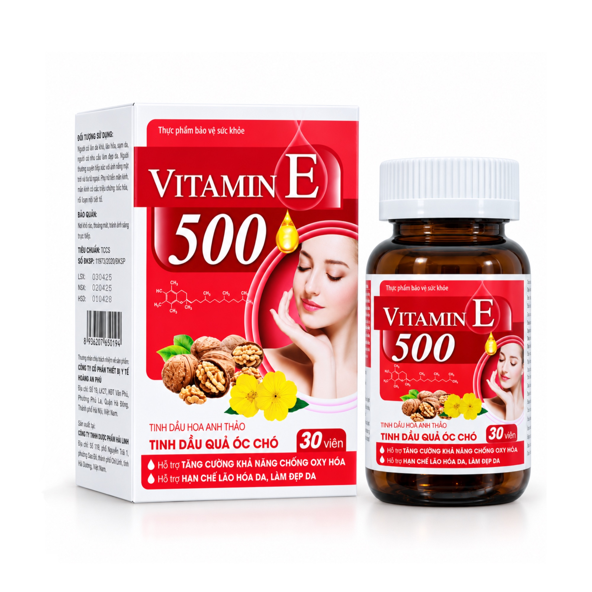 Vitamin E 500, hỗ trợ chống oxy hóa và làm đẹp da Vitamin E 500, hỗ trợ chống oxy hóa và làm đẹp da