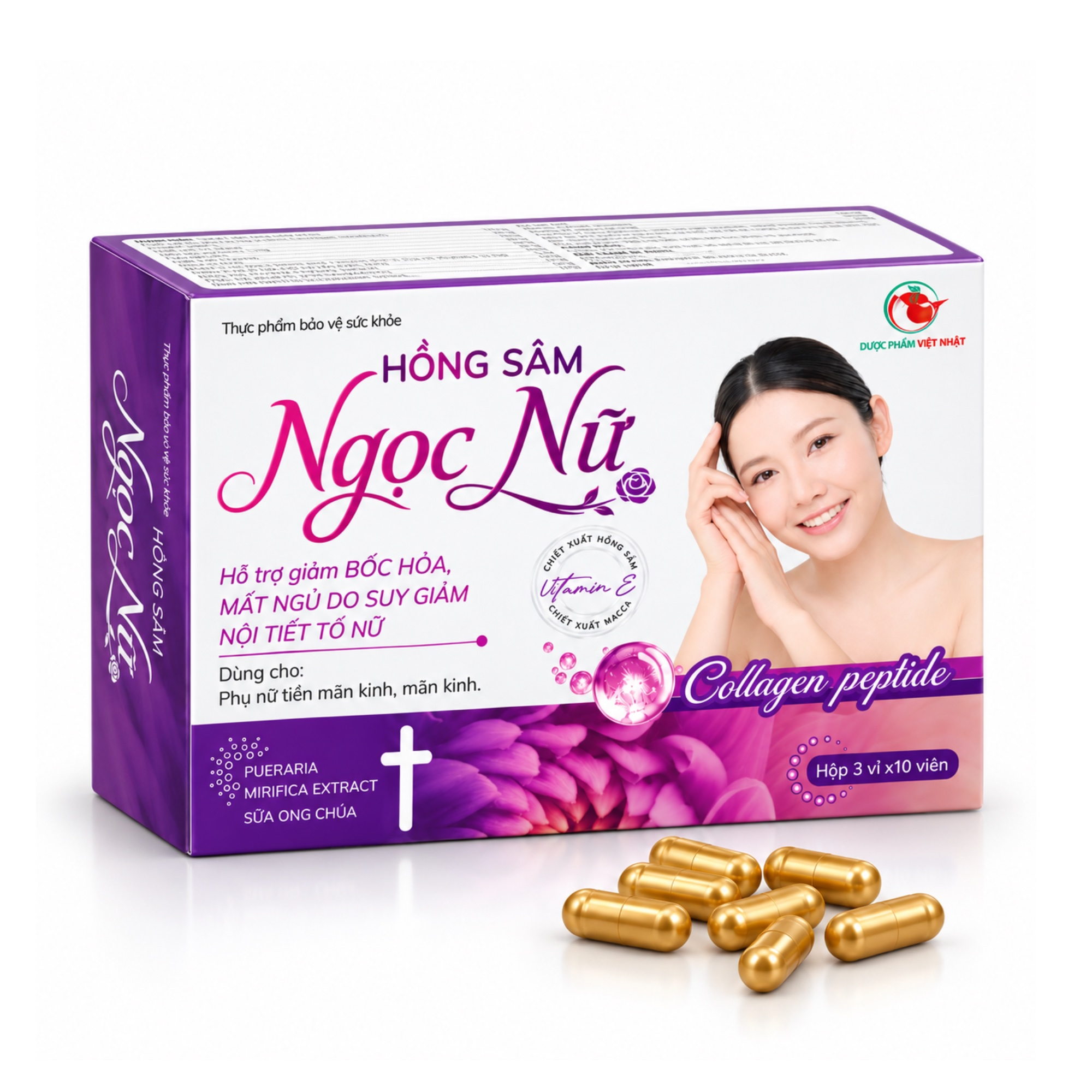 Viên uống nội tiết tố Hồng Sâm Ngọc Nữ (vỉ, màu tím)