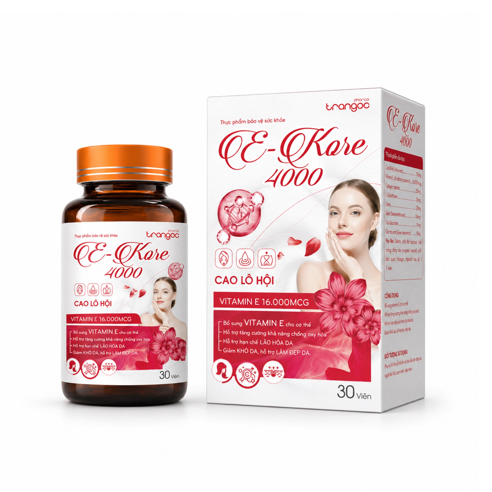 Bổ sung vitamin E Kore 4000 Trần Ngọc C30v