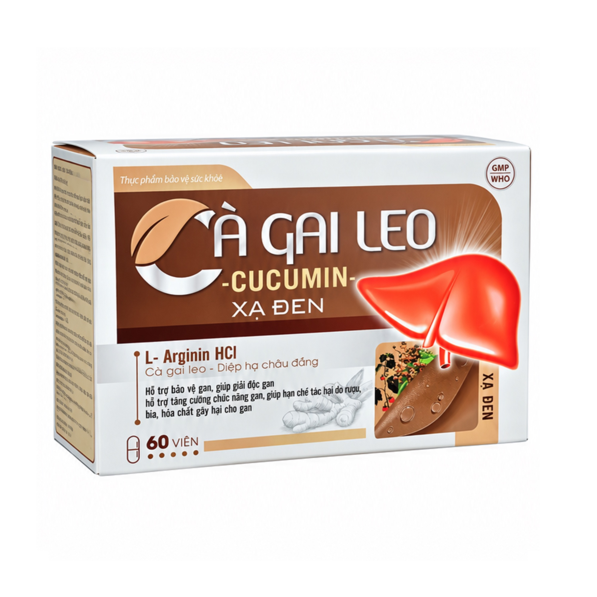 Cà gai leo Curcumin Xạ đen hỗ trợ chức năng gan (hộp màu nâu)