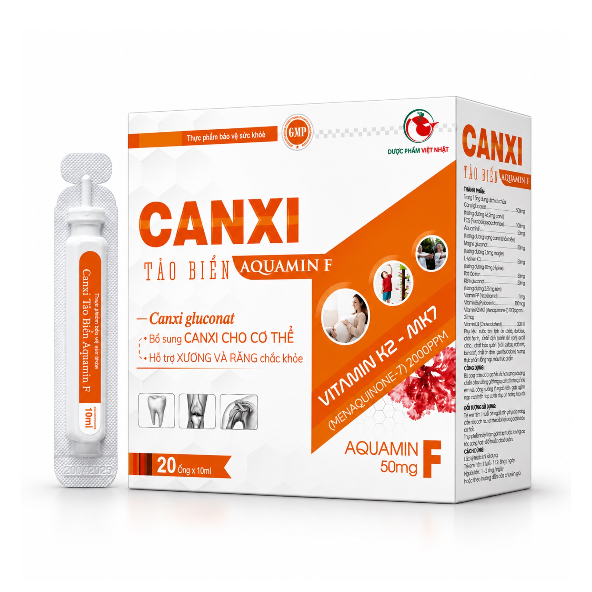 Canxi tảo biển Aquamin F Việt Nhật chính hãng giúp bổ sung canxi và khoáng chất, hỗ trợ xương và răng