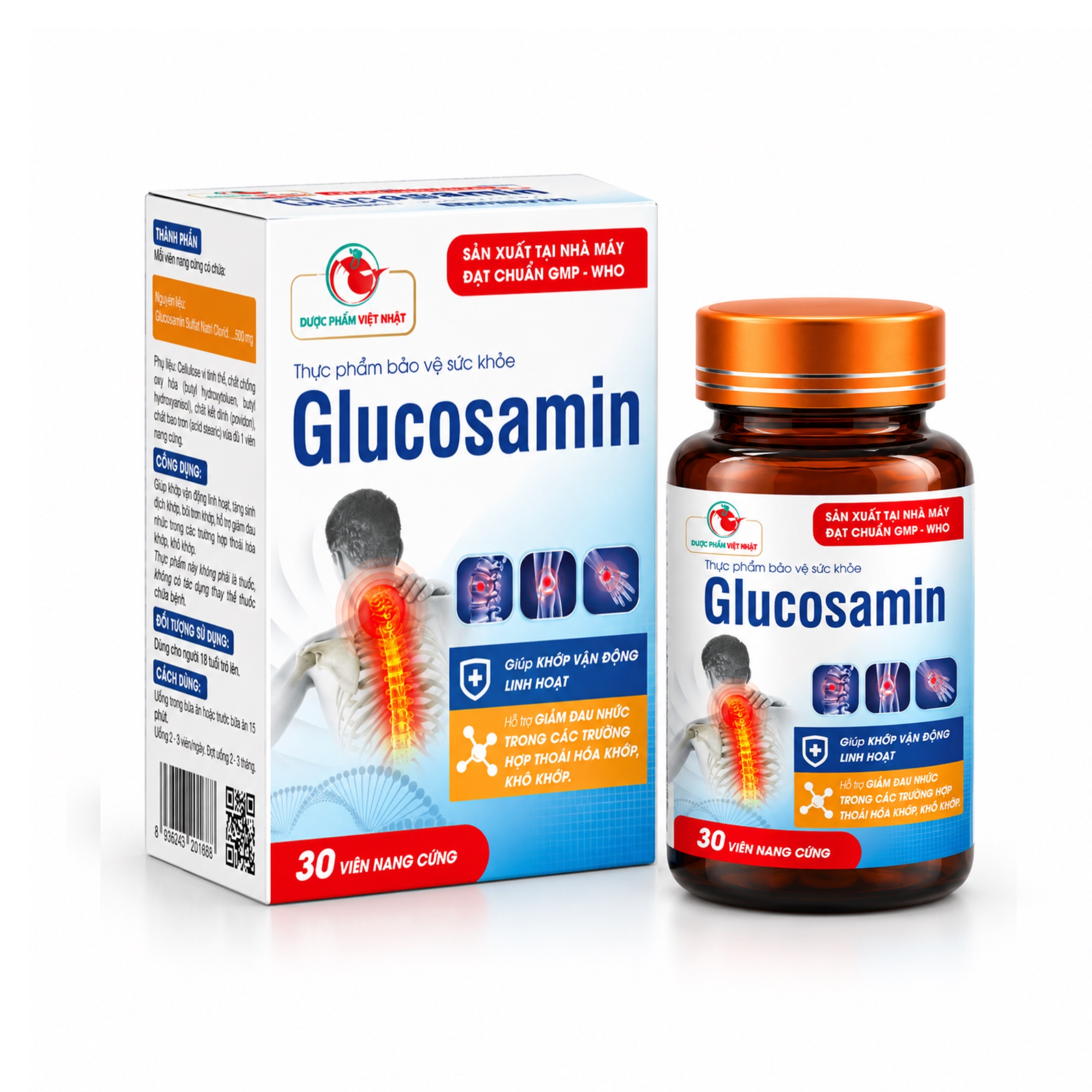 Glucosamin Việt Nhật hỗ trợ giảm đau nhức xương khớp (Hộp xanh)