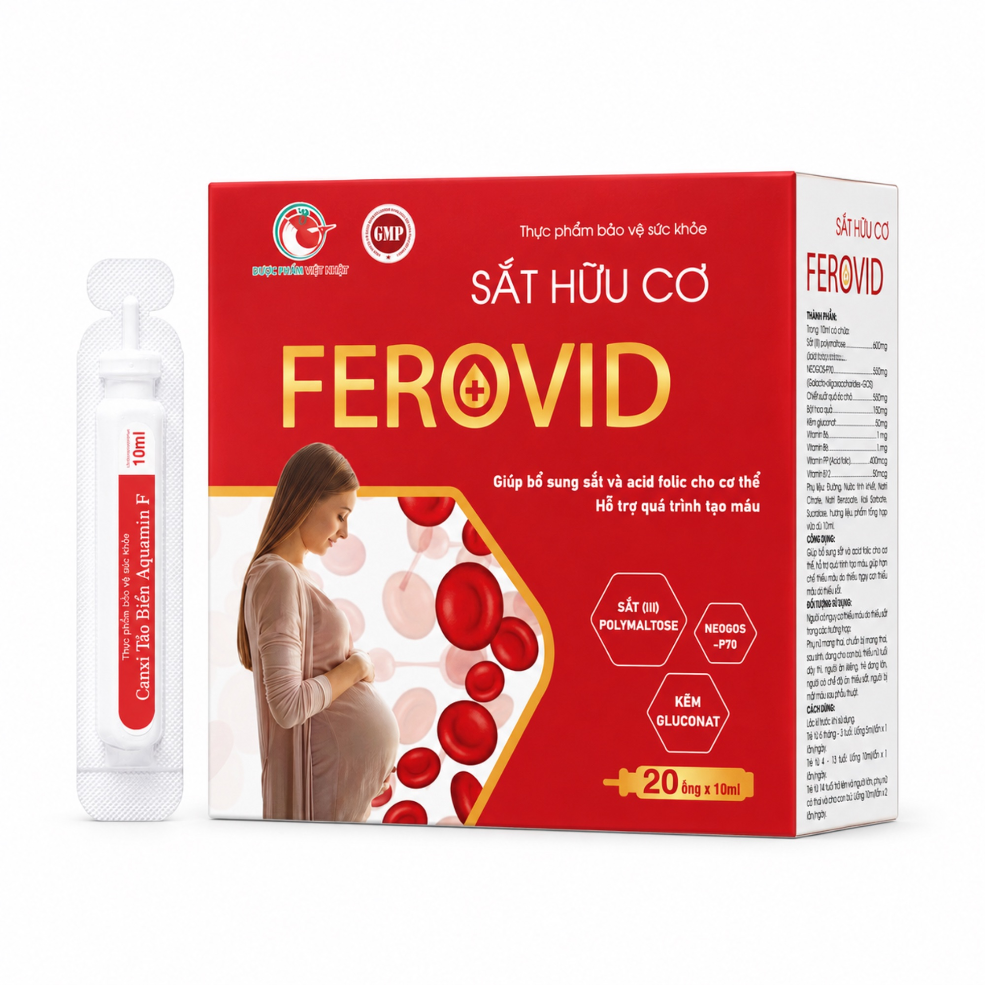 Sắt hữu cơ Ferovid Việt Nhật Chính hãng bổ sung sắt và acid folic, hỗ trợ quá trình tạo máu