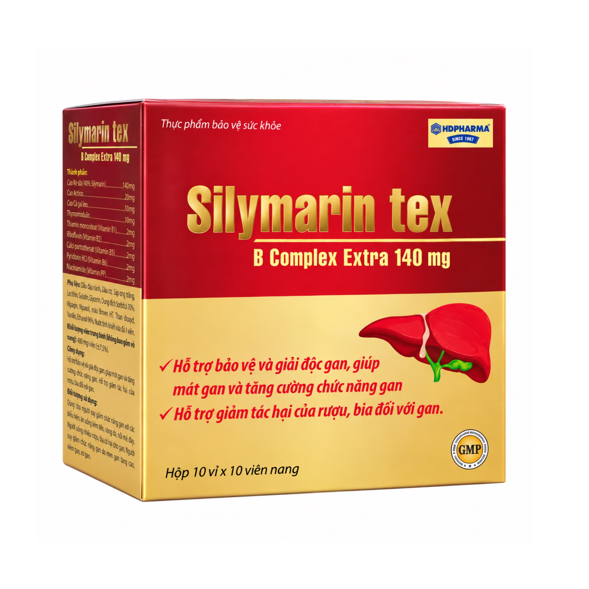 Silymarin Tex giúp mát gan, giải độc gan và tăng cường chức năng gan (Hộp đỏ vàng)