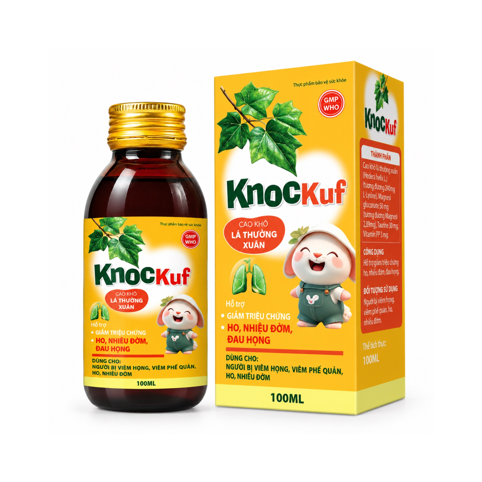 Siro ho KnocKuf giảm triệu chứng viêm đường hô hấp Siro ho KnocKuf giảm triệu chứng viêm đường hô hấp
