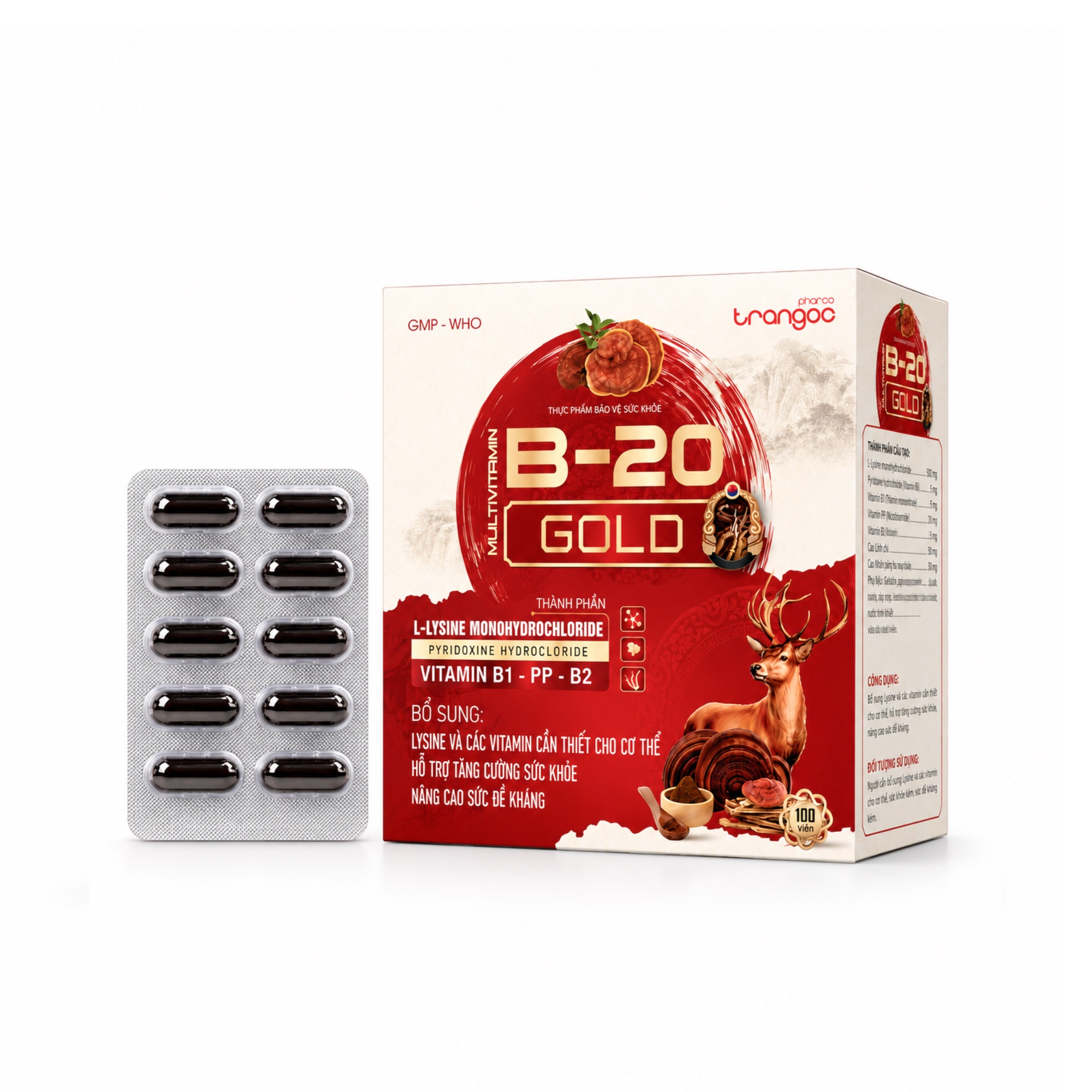 Tăng cường sức khoẻ Multivitamin 20-B Gold Trần Ngọc (Hộp đỏ)