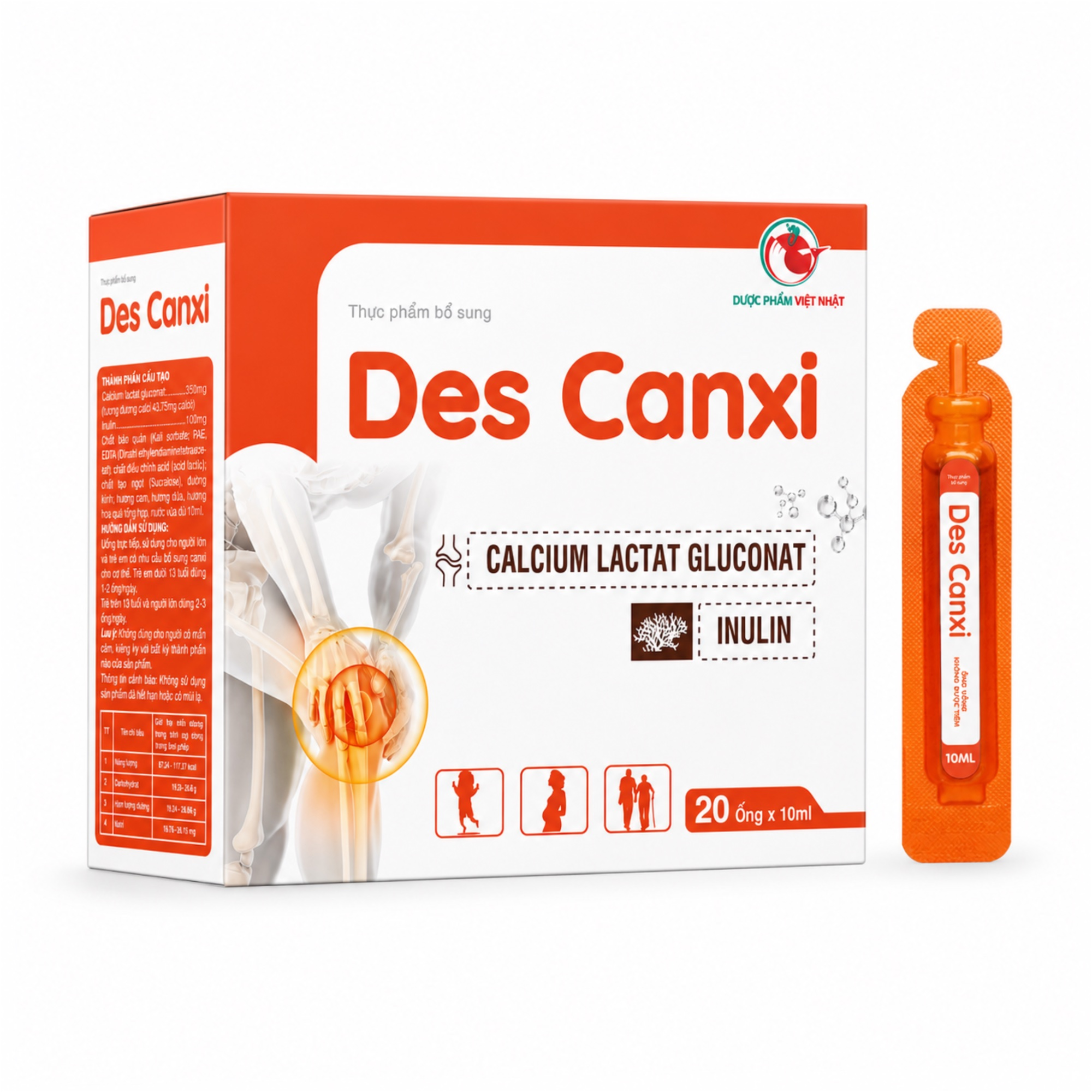 Thực phẩm bổ sung Des Canxi (hộp cam) Thực phẩm bổ sung Des Canxi (hộp cam)