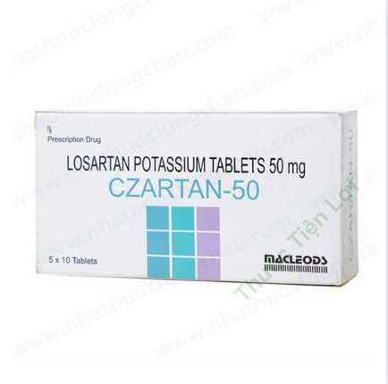 Thuốc trị tăng huyết áp Czartan 50mg macleods - Hộp 5 vỉ x 10 viên