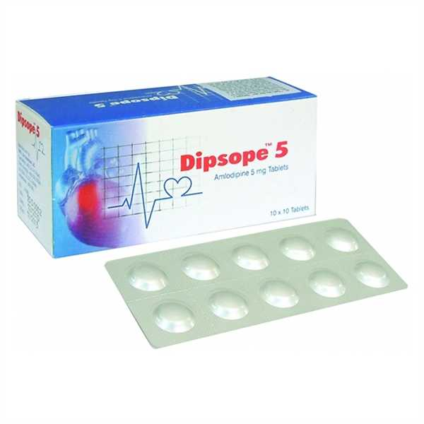 Thuốc trị tăng huyết áp Dipsope amlodipin 5mg rpg