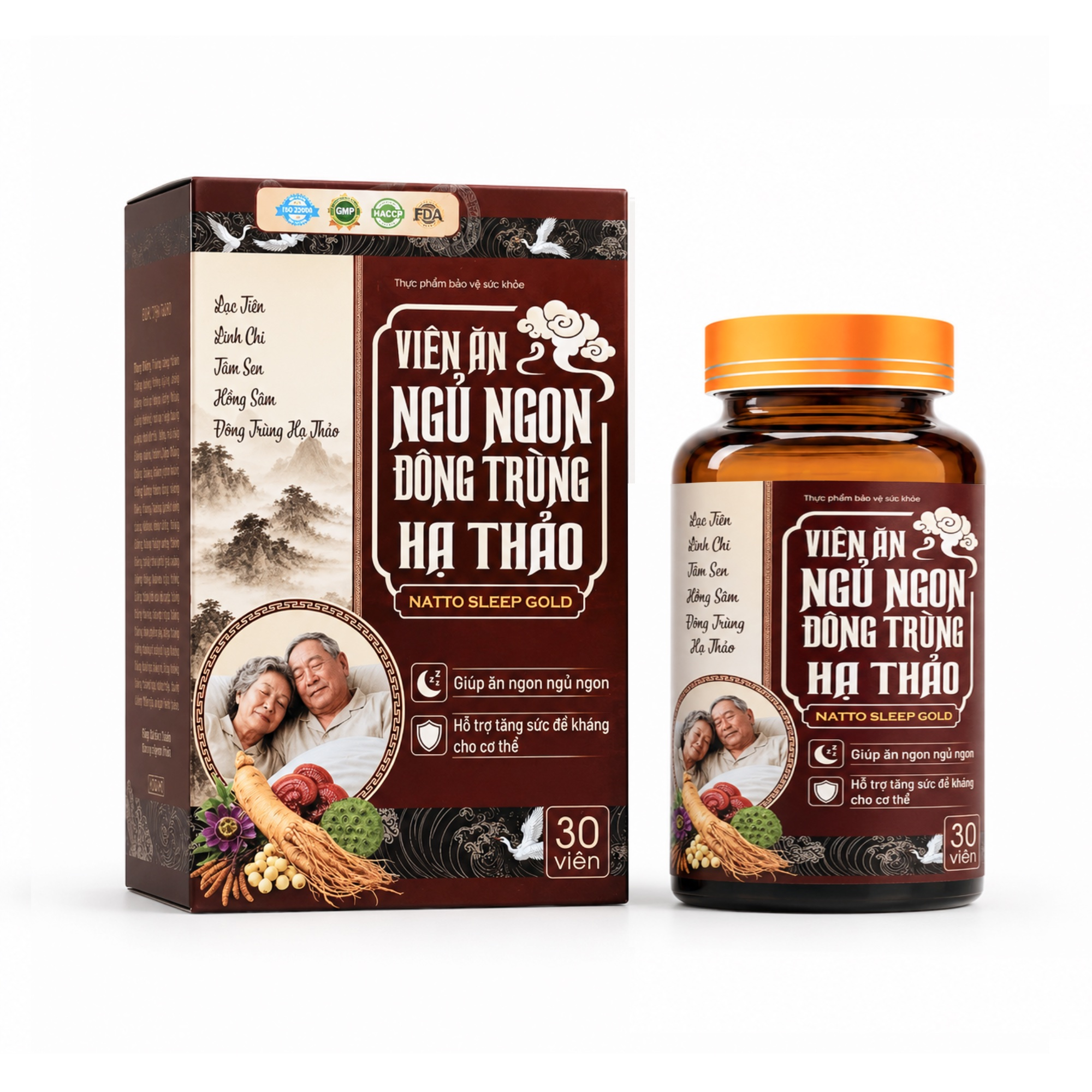 Viên ăn ngủ ngon đông trùng hạ thảo Natto Sleep Gold Viên ăn ngủ ngon đông trùng hạ thảo Natto Sleep Gold