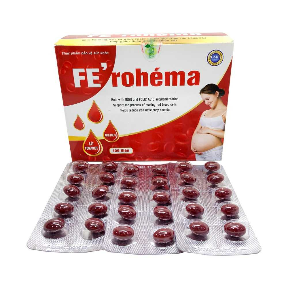 Viên uống bổ Sung Sắt Fe'Rohema hỗ trợ quá trình tạo hồng cầu