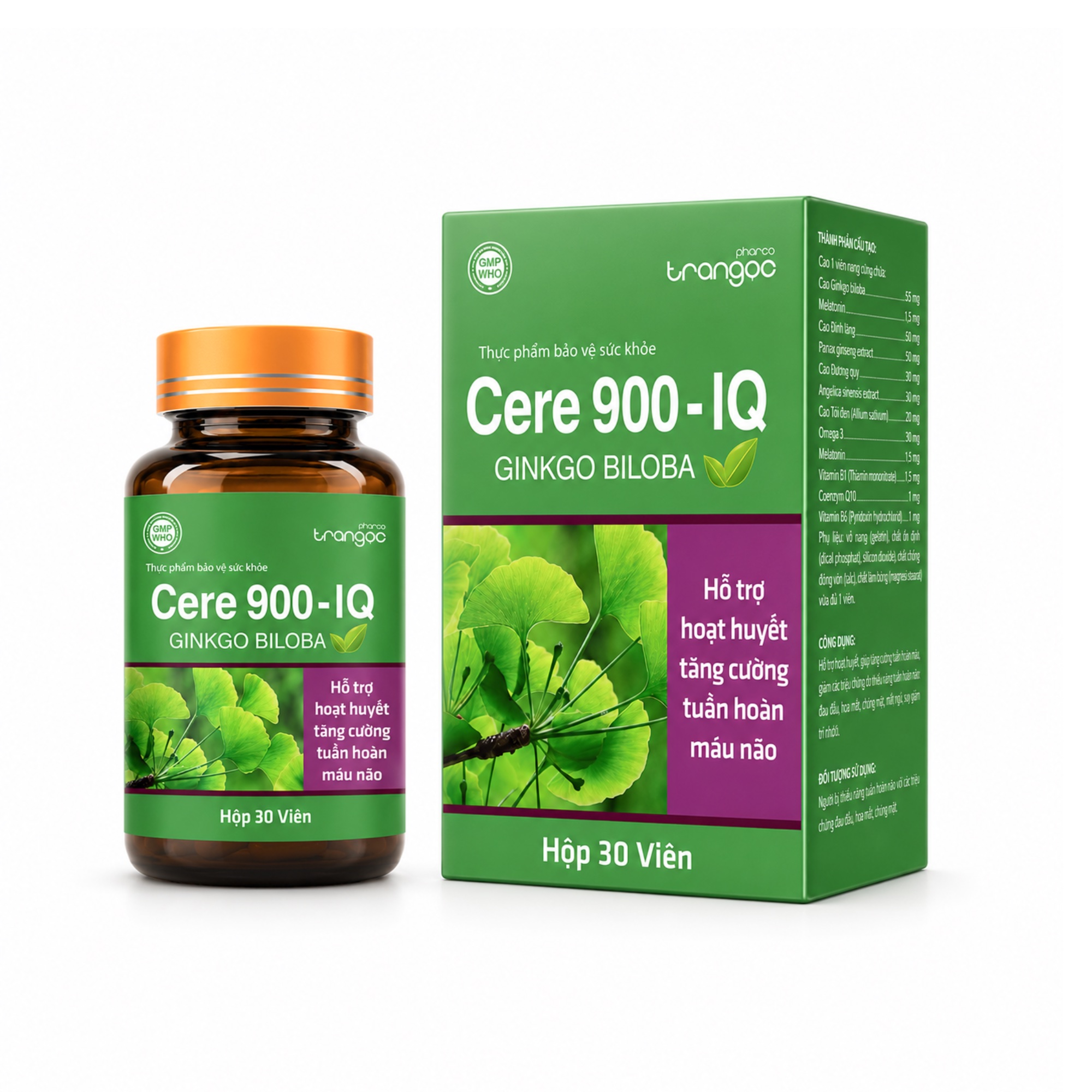Cere 900 - IQ – Hỗ trợ hoạt huyết, tăng cường tuần hoàn máu não