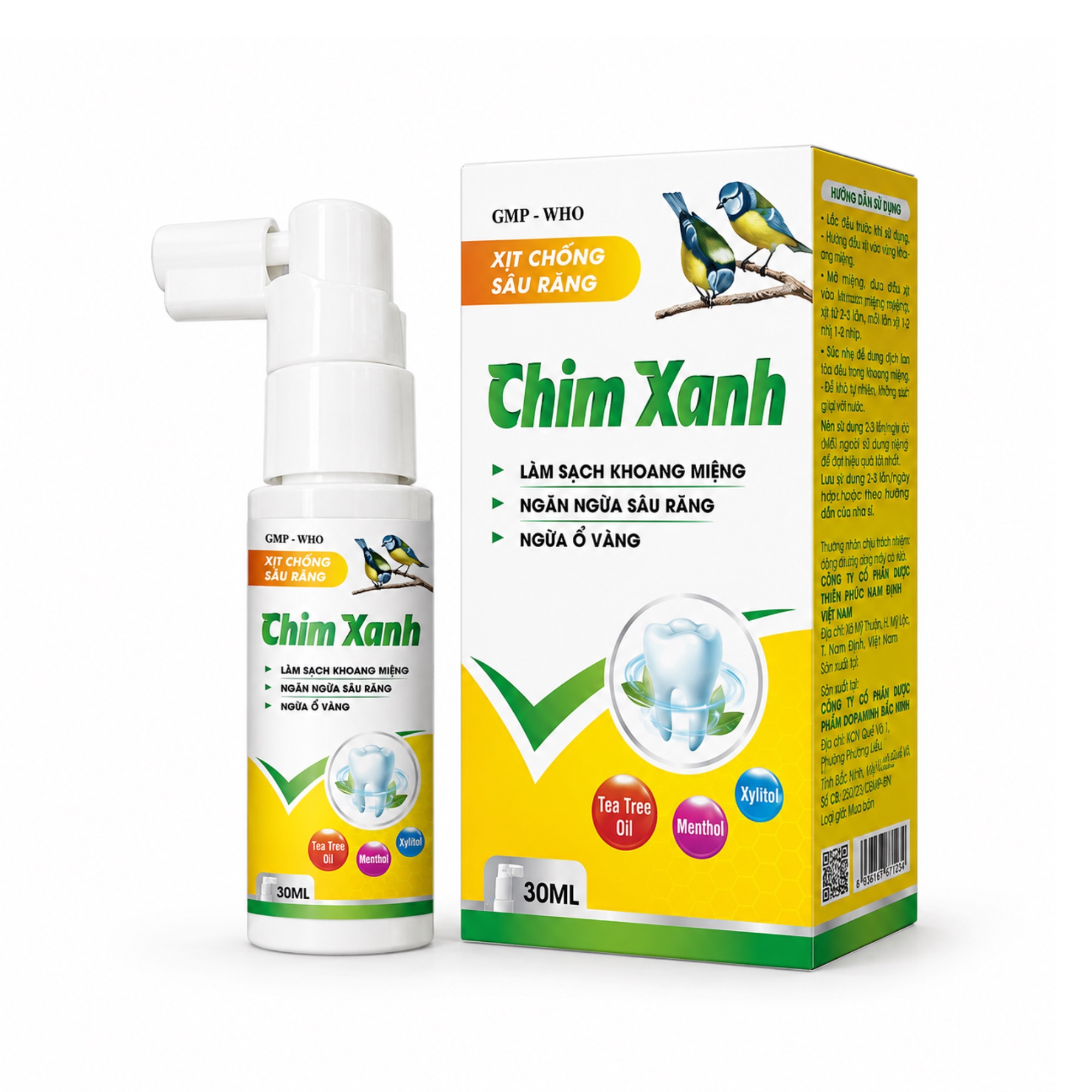 Xịt chống sâu răng Chim Xanh (vàng) (Chai/K189c)