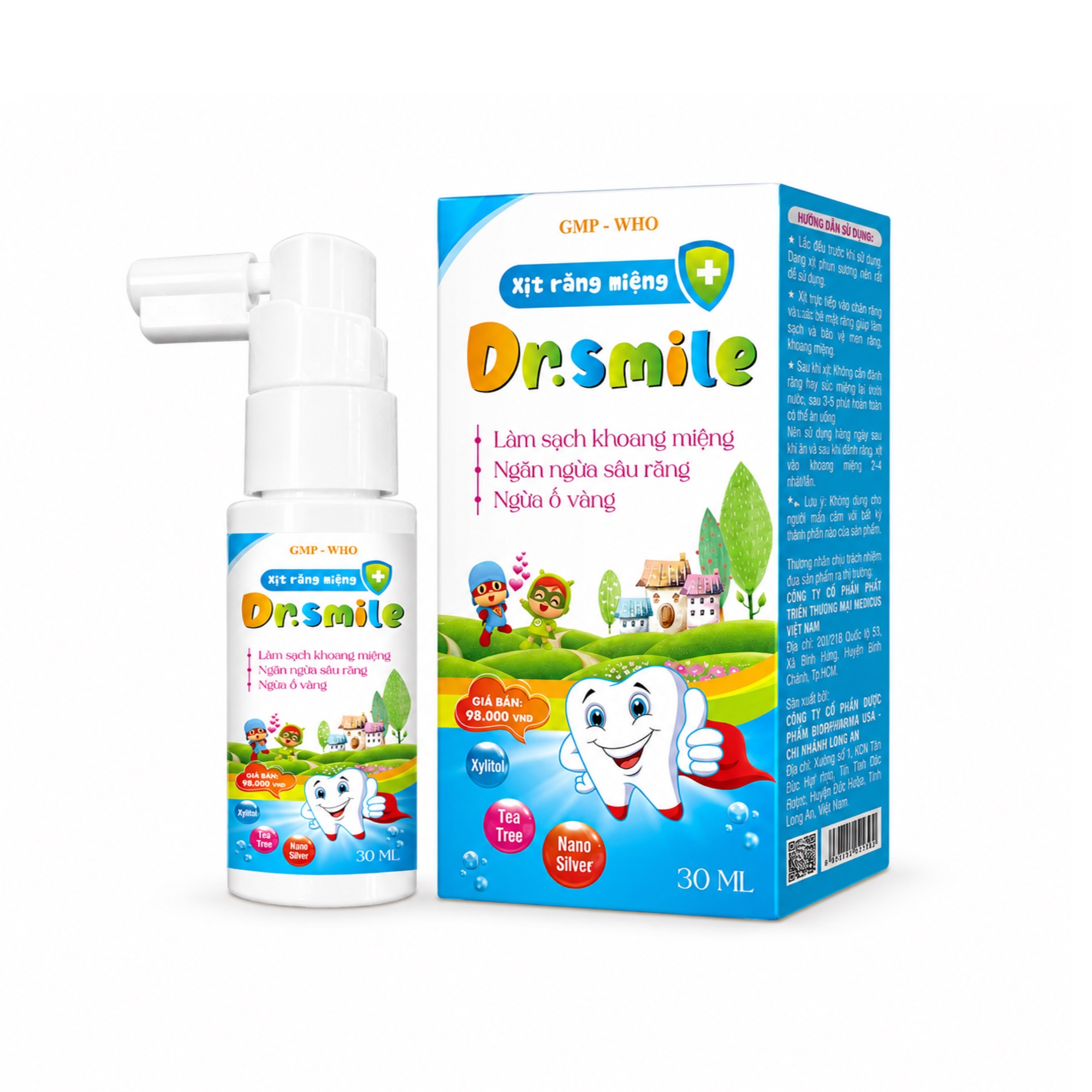 Xịt Răng Miệng Dr.Smile 30ml, Hỗ Trợ Ngăn Ngừa Sâu Răng, Làm Sạch Khoang Miệng